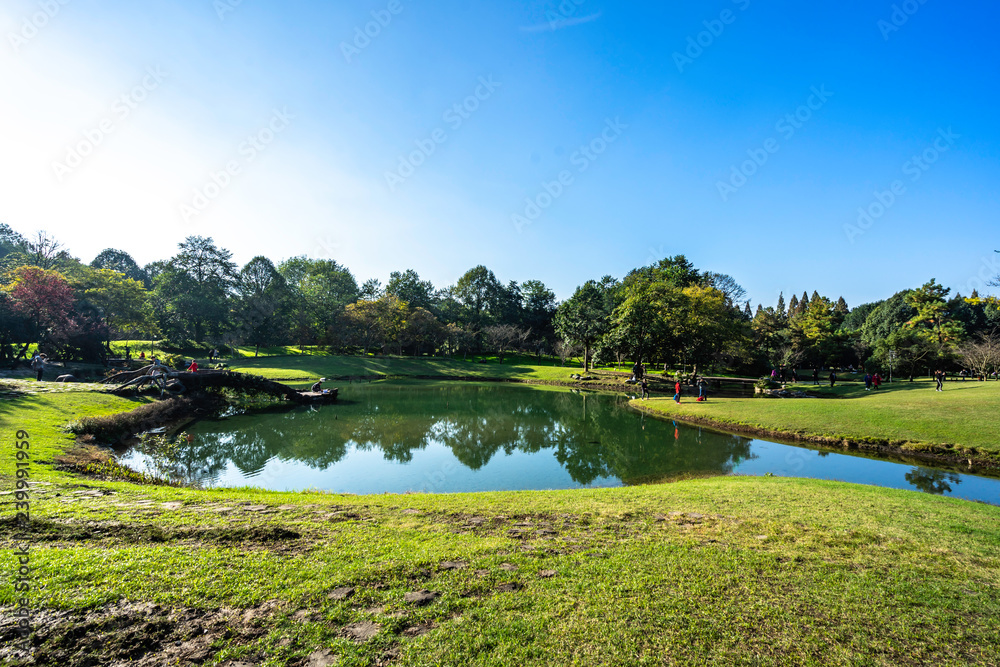 河流蓝天景观