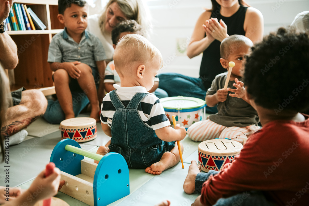 Cute little kids playing together