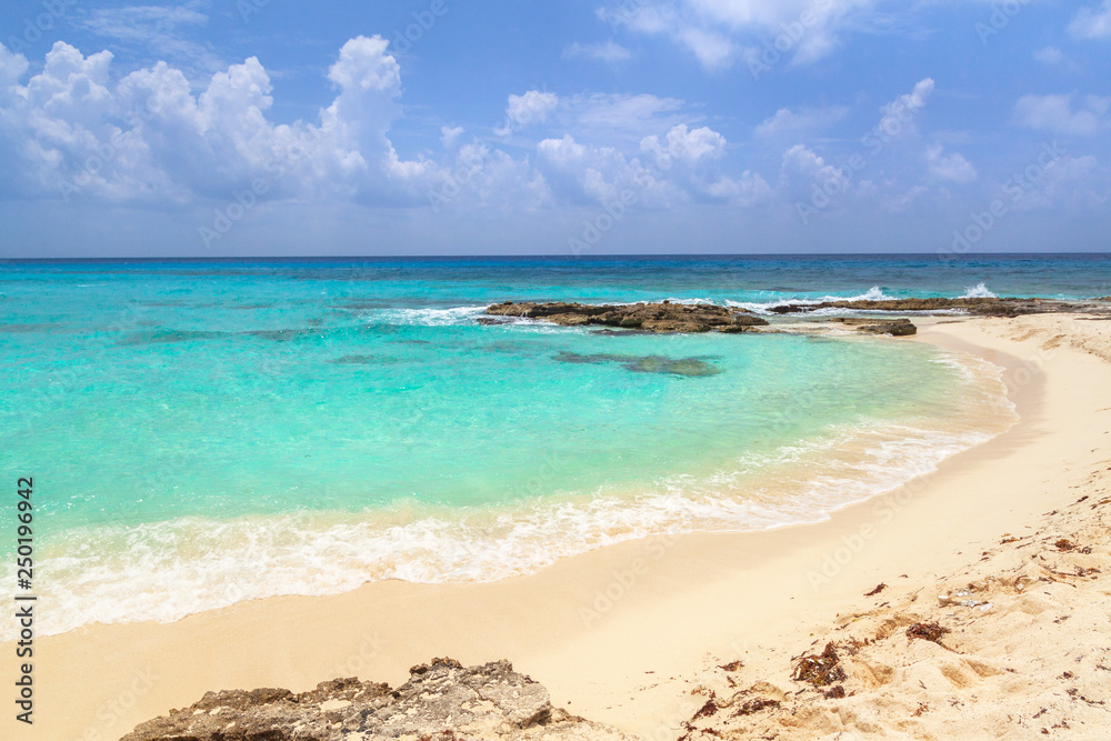 Beautiful Caribbean Sea beach in Playa del Carmen, Mexico