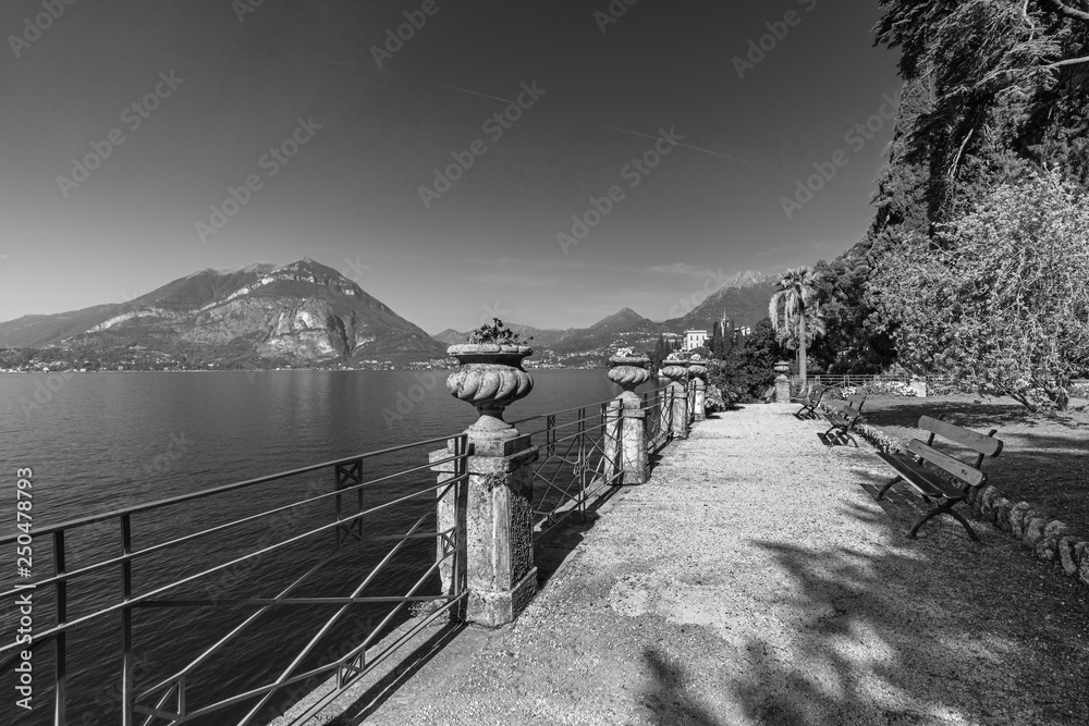 Scenic view on Verenna city and  Garda lake in Italy.