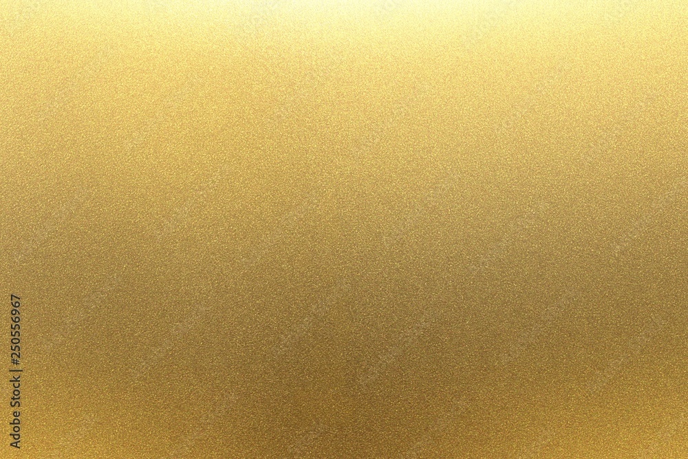 Refraction on gold metal wall texture, abstract background