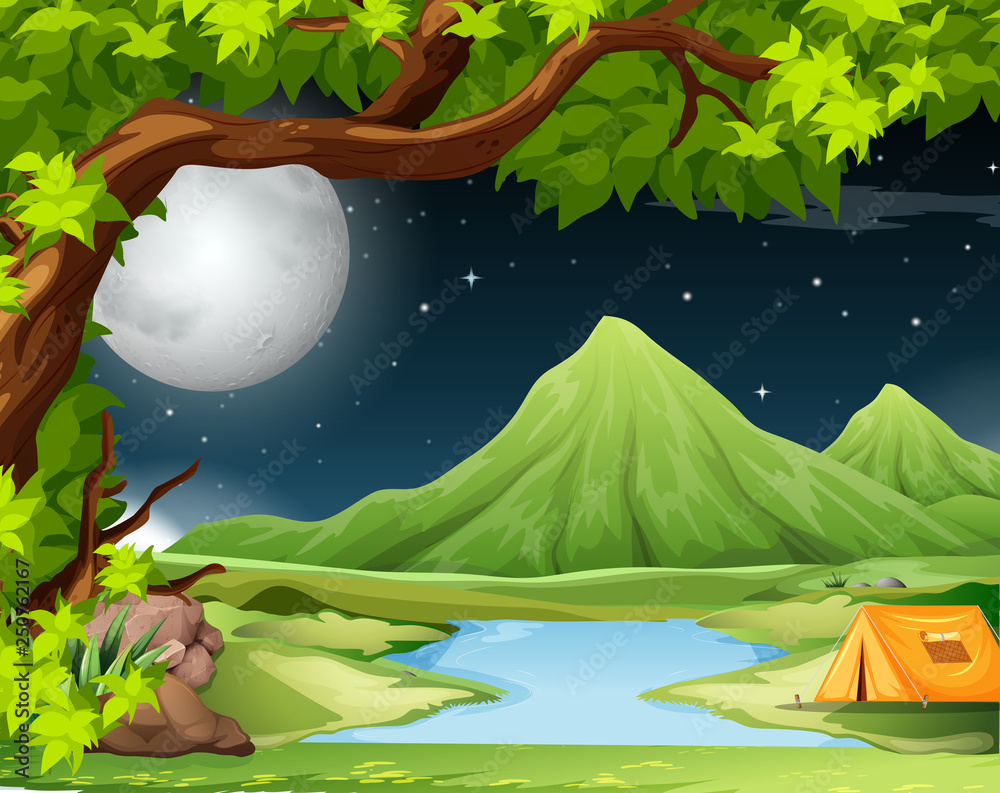 Nature scene with tent