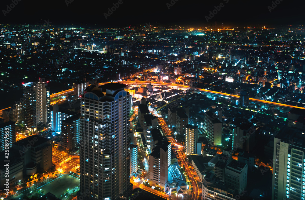 大阪夜景鸟瞰图