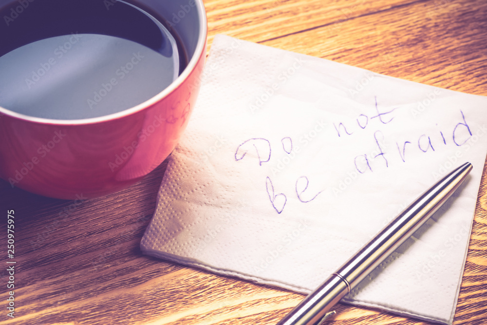 Romantic message written on napkin