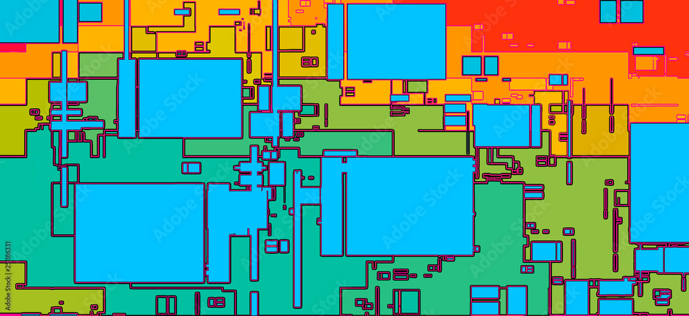 抽象马赛克数字方块背景图案插图