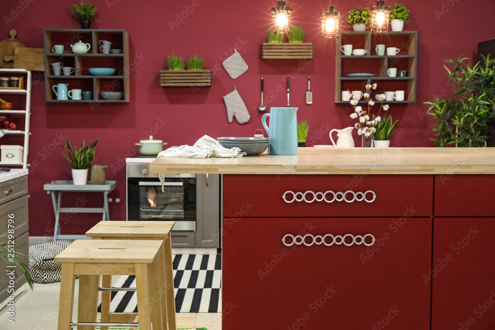 Interior of modern comfortable kitchen