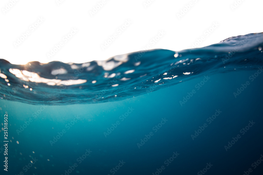 Water wave isolated on white background