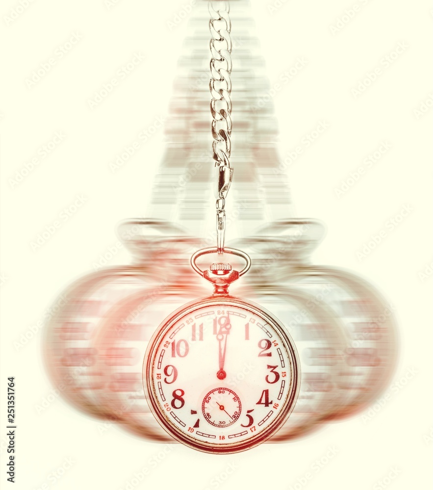 Close-up photo of vintage clock on background