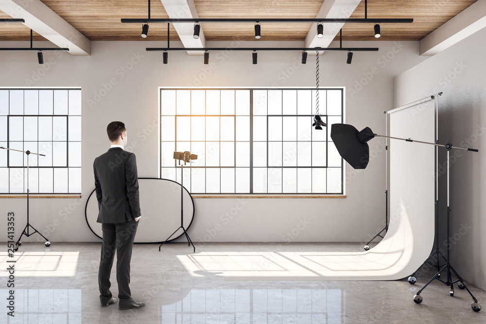 Businessman in photo studio