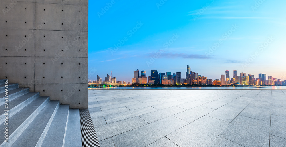 杭州城市美景日出空楼