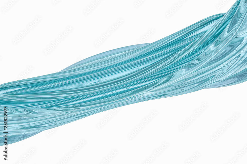 3d rendering, cyan transparent silk