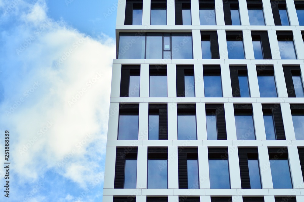 Tthe windows of a modern building for offices 