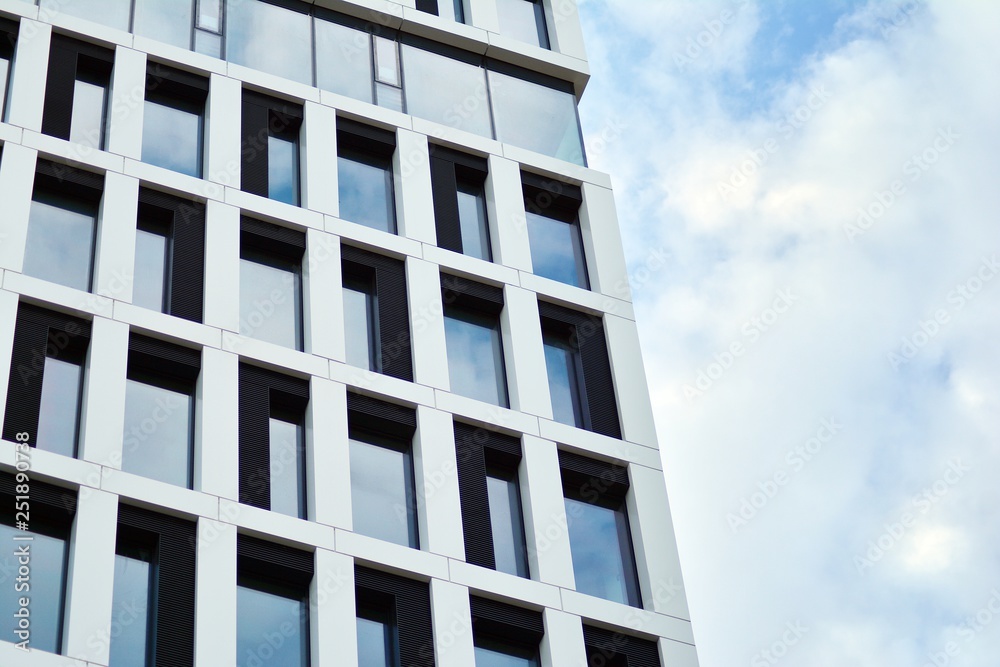 Tthe windows of a modern building for offices 