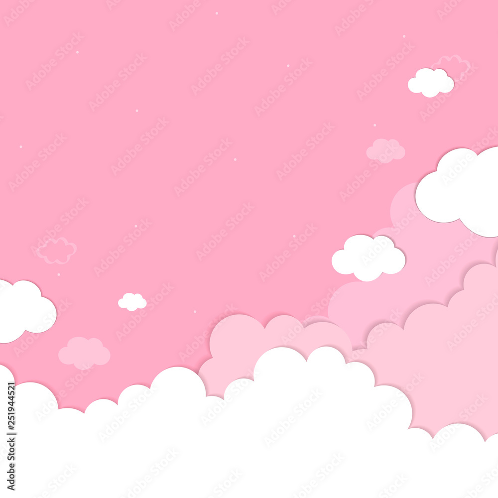 Cloudy pink sky background