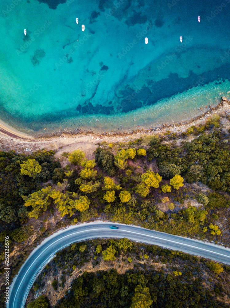 临海公路航拍照片