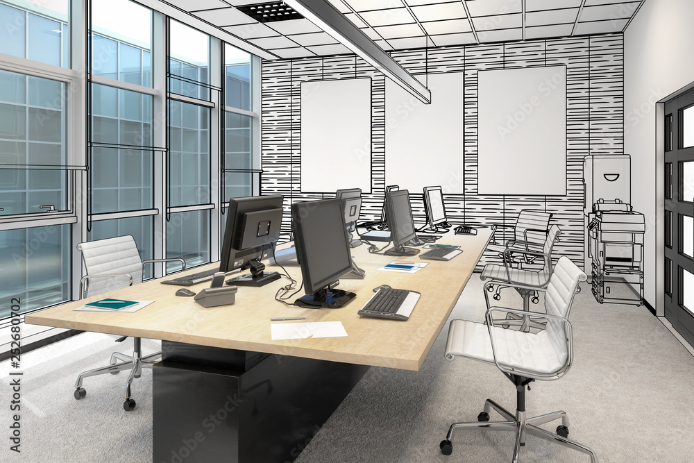 Common Computer Workplace Design (preview) - 3d visualization