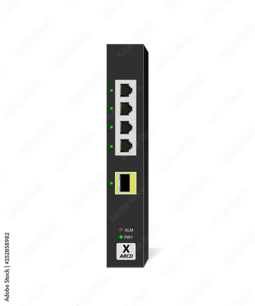 小型办公室交换机（SOHO），带4个10/100/1000Base-T端口，1个垂直方向的1000Base-X SFP端口