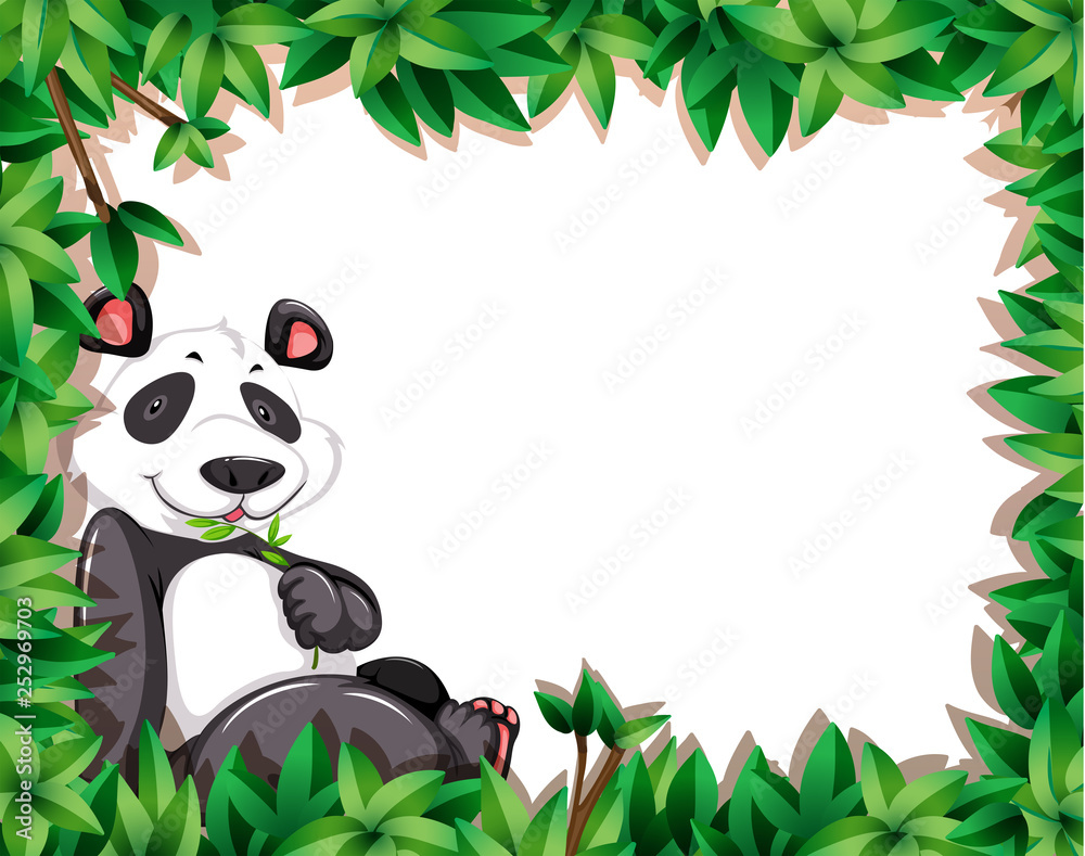 A panda on nature frame