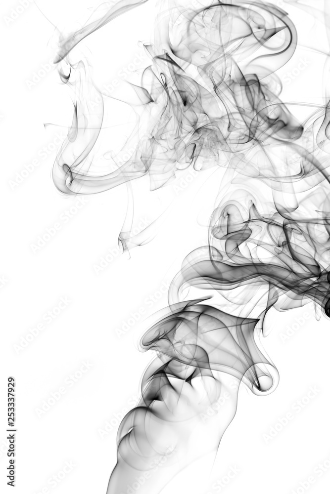 abstract Smoking white. Explosive powder white Smoke on black background.