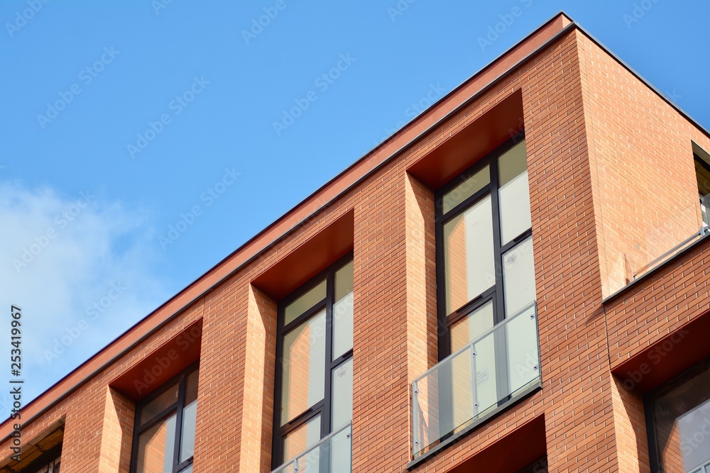 Modern condo building with huge windows