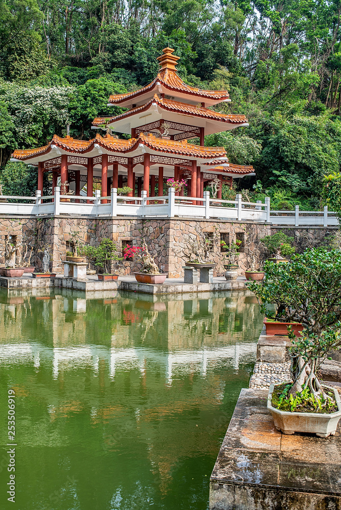 深圳仙湖植物园盆景园古建筑庭院