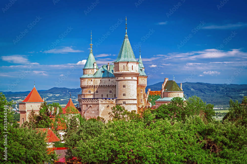 Bojnice castle (1103) in beautiful nature of Slovakia