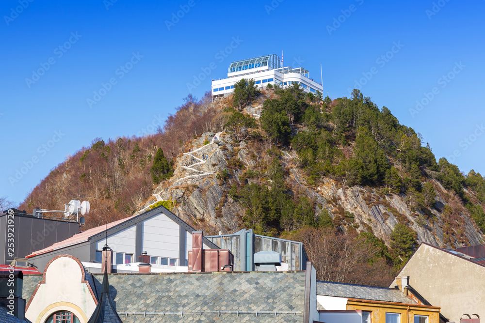 Architecture of the town and viewpoint hill of Alesund, Norway