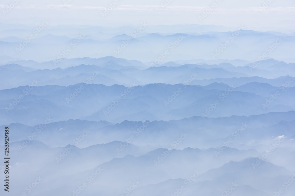 layers of mountain landscape