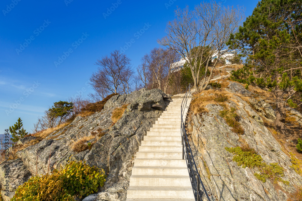 View point of beautiful Alesund town in Norway