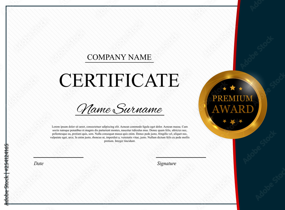 Certificate template Background. Award diploma design blank. Vector Illustration