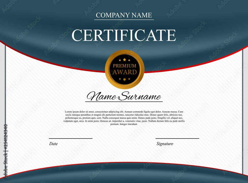 Certificate template Background. Award diploma design blank. Vector Illustration