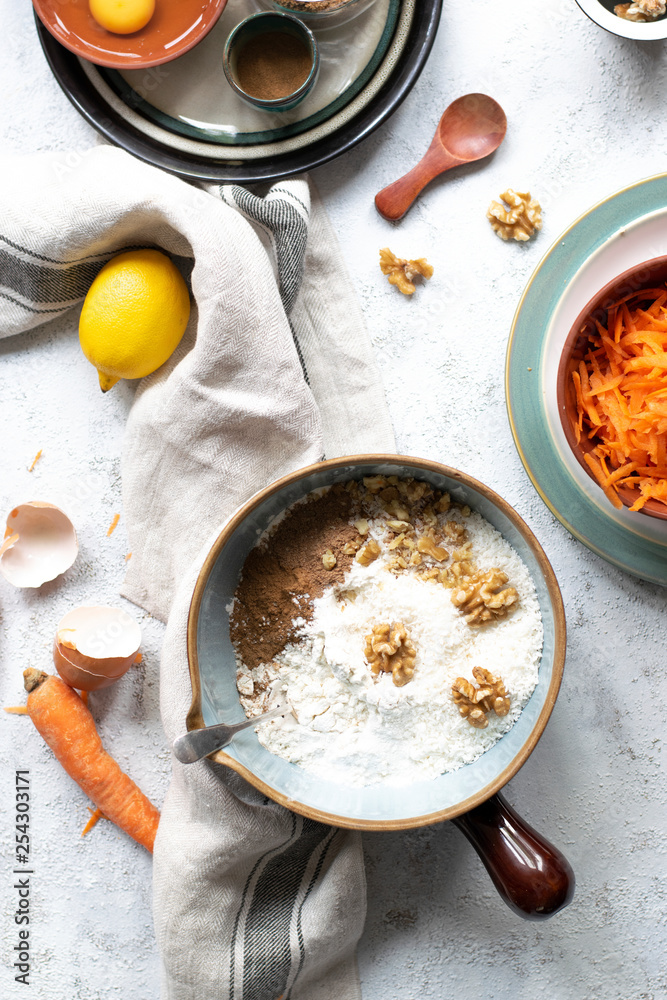 Carrot cake baking