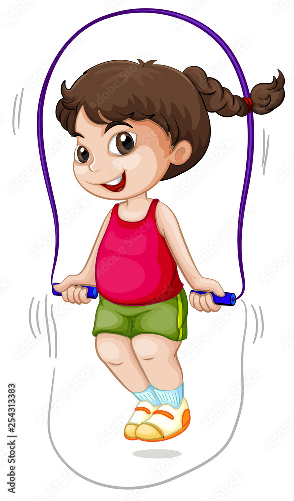 A girl jump the rope