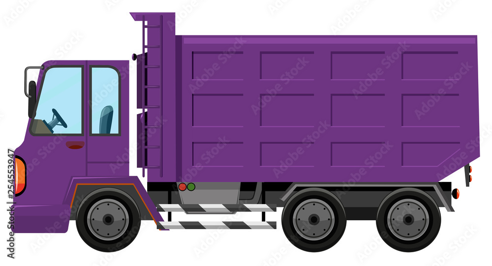 A purple truck on white background