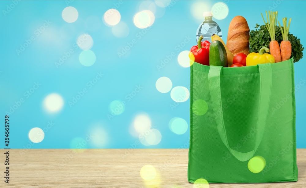 Full shopping  bag, isolated over  background