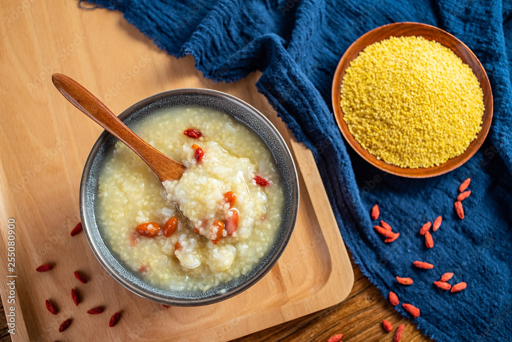 a bowl of nutritious glutinous rice porridge