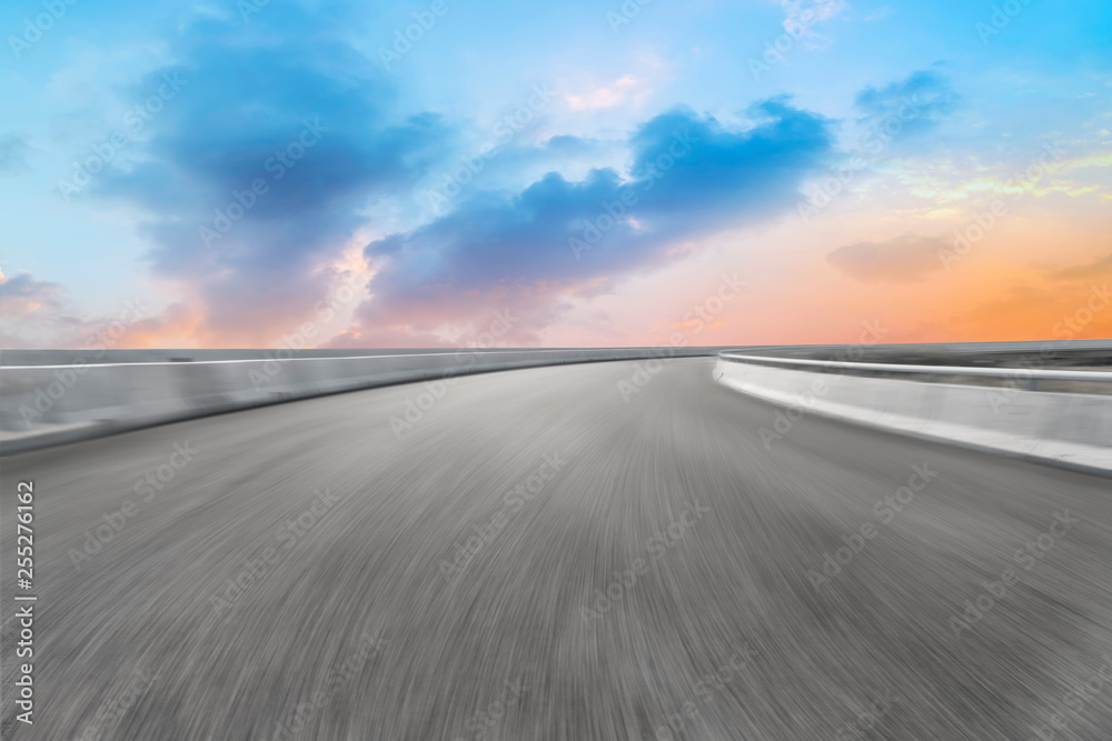 Road surface and sky cloud landscape..