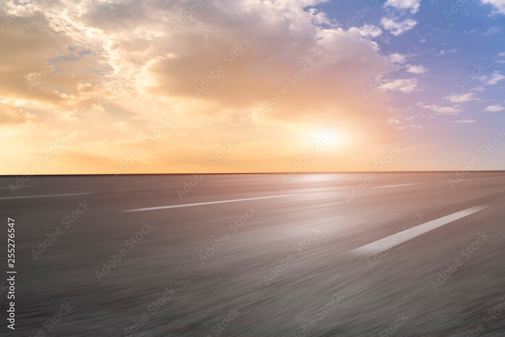 Road surface and sky cloud landscape..