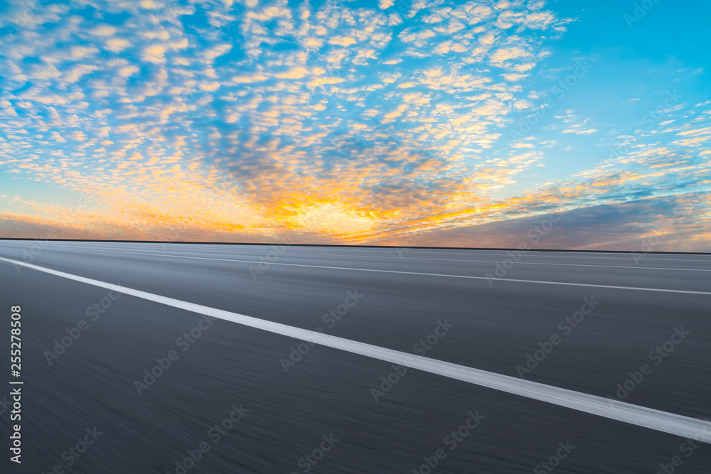 Road surface and sky cloud landscape..