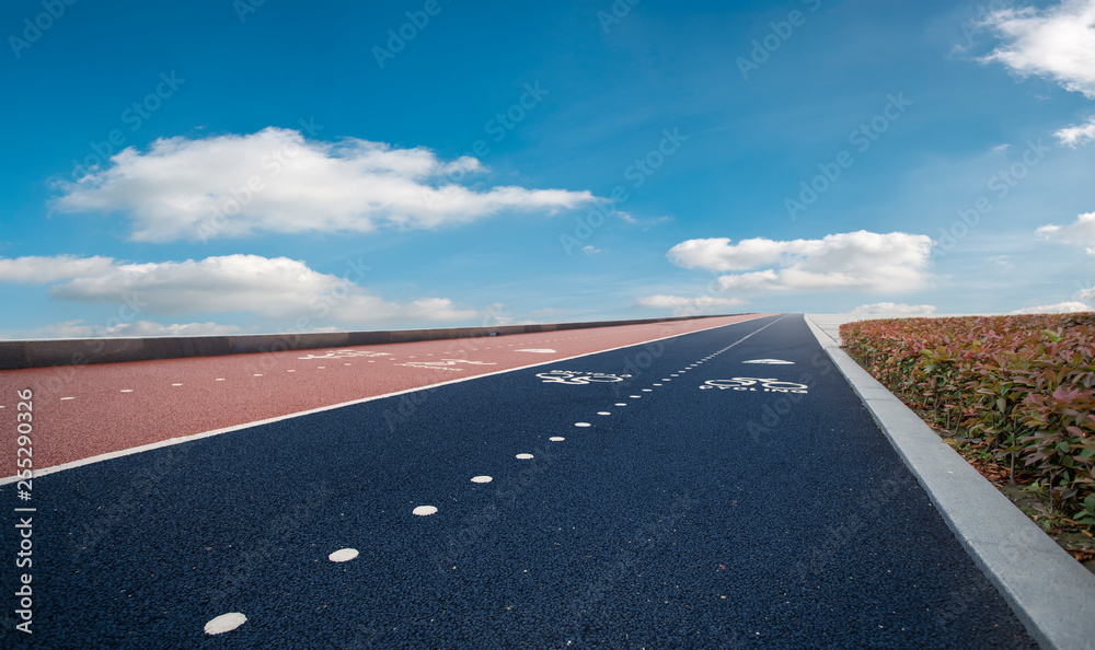 Road surface and sky cloud landscape..