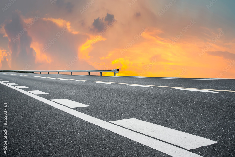 Road surface and sky cloud landscape..