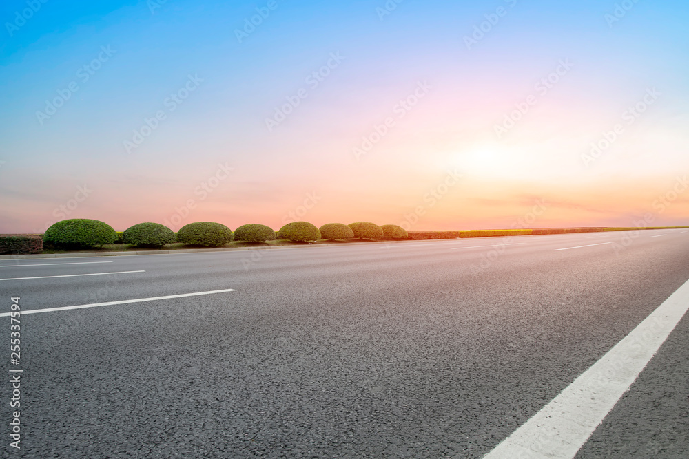 Road surface and sky cloud landscape..