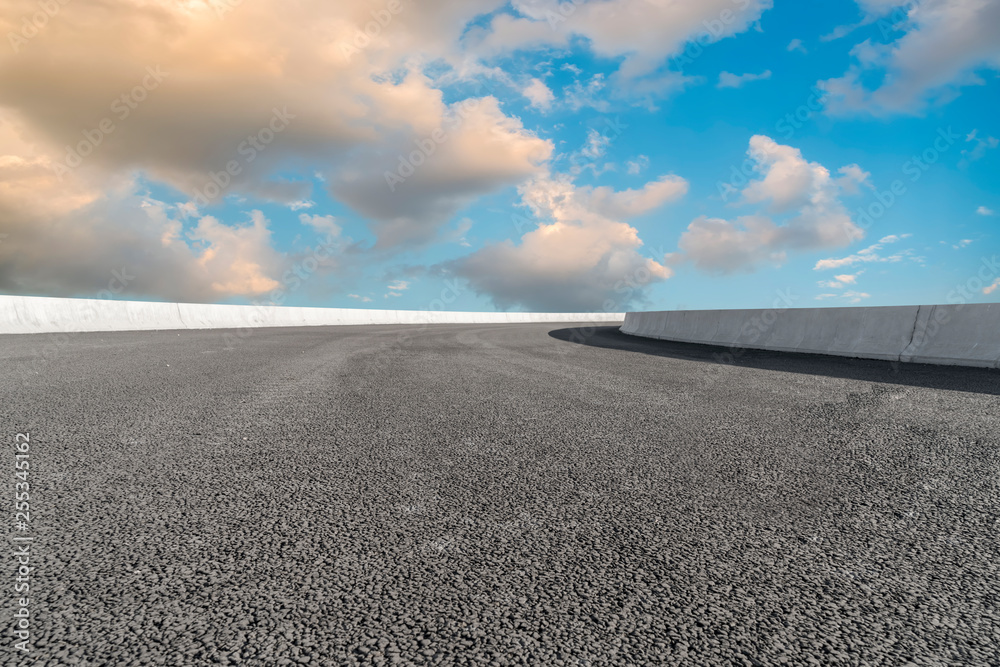 Road surface and sky cloud landscape..