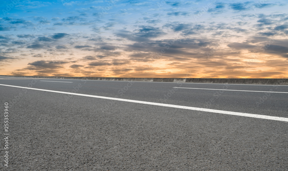 Road surface and sky cloud landscape..