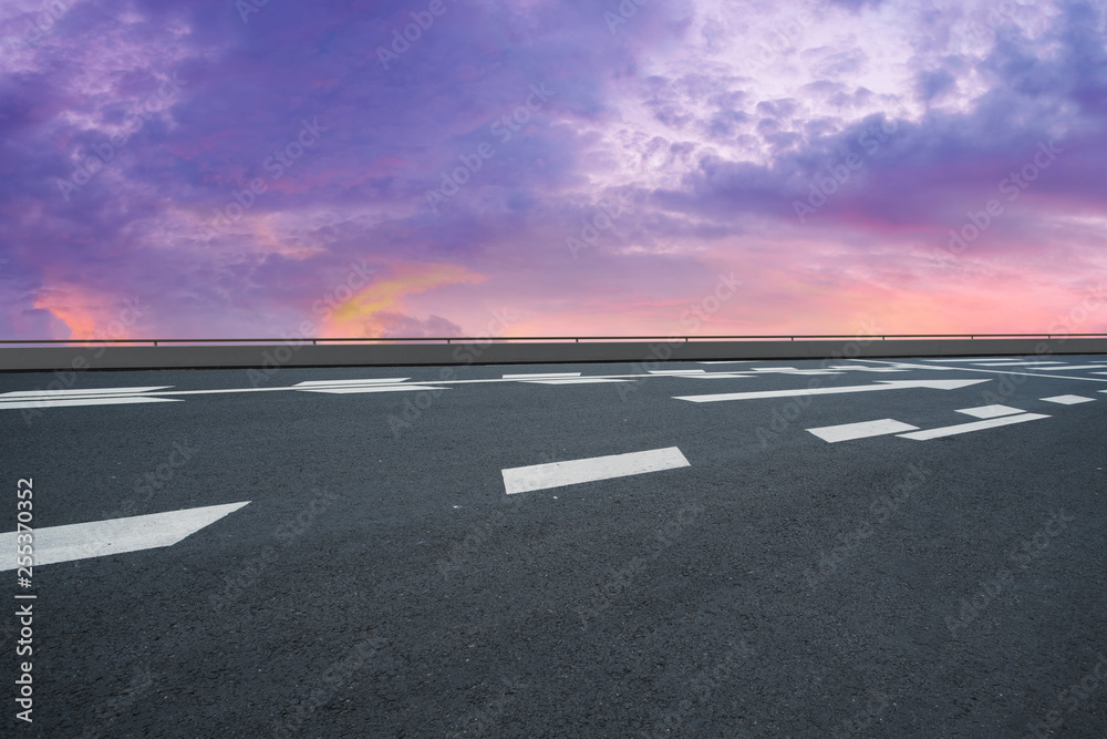 Road surface and sky cloud landscape..