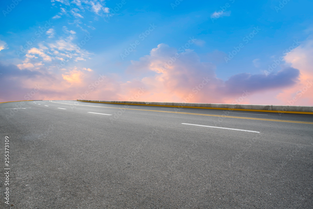 Road surface and sky cloud landscape..