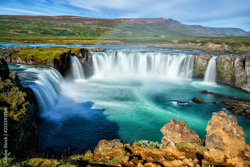 The Godafoss (Icelandic: waterfall of the gods) is a famous waterfall in Iceland. The breathtaking l