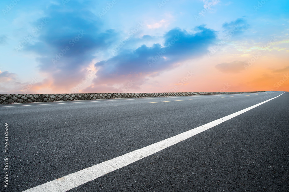 Road surface and sky cloud landscape..