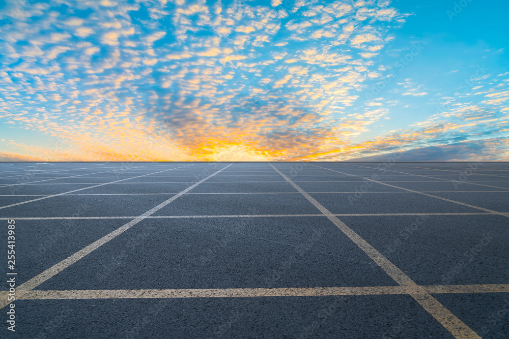 Road surface and sky cloud landscape..