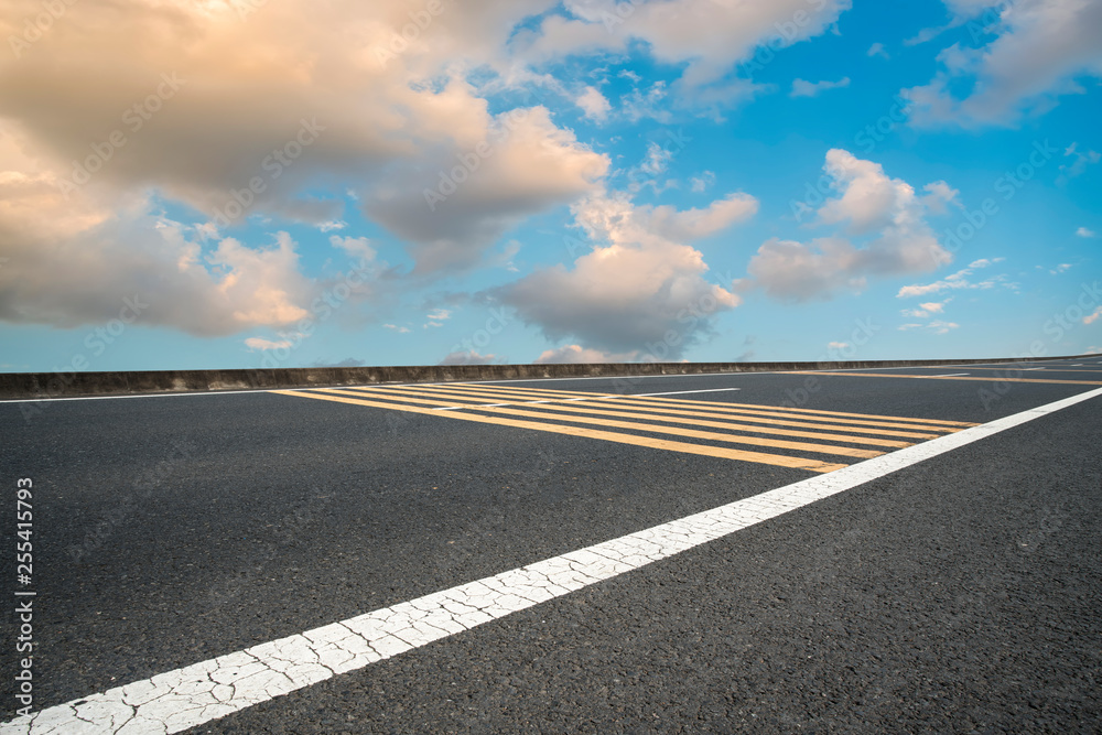 Road surface and sky cloud landscape..